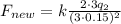 F_{new}=k\frac{2\cdot 3q_{2}}{(3\cdot 0.15)^{2}}