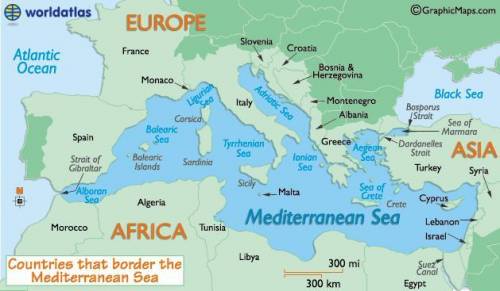 1. Which body of water is in the south of the European continent? *

Mediterranean Sea
O North Sea
E