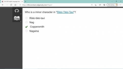 Who is a minor character in Rikki-Tikki-Tavi?

O Rikki-tikki-tavi
O Nag
O Coppersmith
O Nagaina