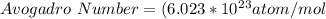 Avogadro\ Number=(6.023*10^2^3 atom/mol