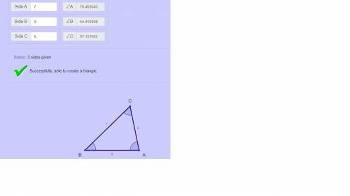 Using a pencil

, pair of compasses and ruler, construct a triangle with sides 7cm,5cm and 6cm.Measu