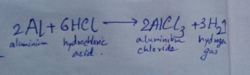 Balance this chemical equation.

Hlint: Balance Al last and then use a multiple of 2 and 3.
Al + HCl