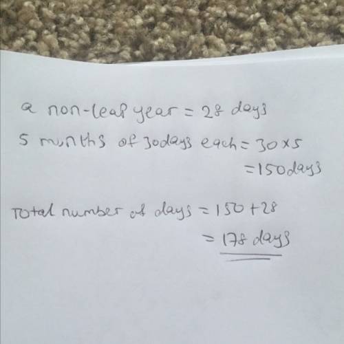 Seven of the months have 31 days each.in a none leap year what is the total nuber of days in the oth