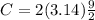 C=2(3.14)\frac{9}{2}