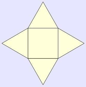 What is the surface area of a square pyramid with a base side lengths of 10 inches and a slant heigh