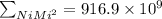 \sum _{NiMi^2} = 916.9 \times 10^9