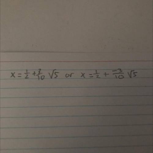 What is the solution to the equation 5x^2 - 5x - 1 = 0