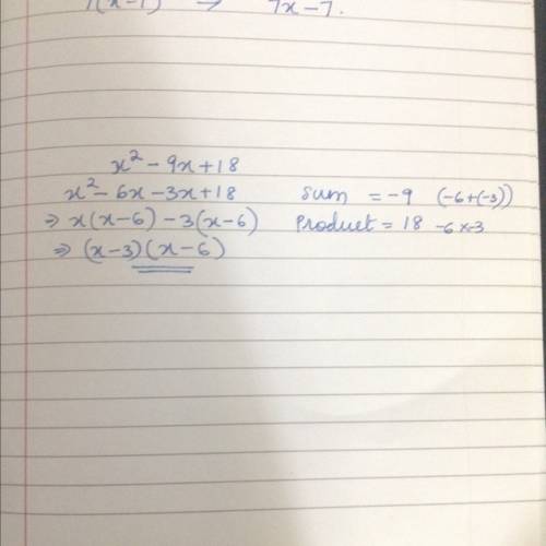 How would you solve this:  x^2-9x+18