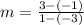 m = \frac{3 - (-1)}{1 - (-3)}