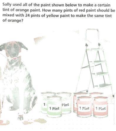 Sally used all of the paint shown to make a certain tint of orange paint. How many pints of red pain