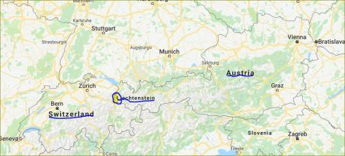 The country of liechtenstein lies between what two european countries