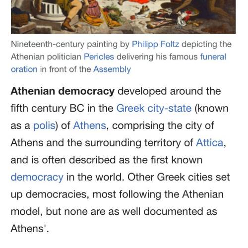 Where did the begin of democracy show up in greek city state of?