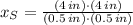 x_{S} = \frac{(4\,in)\cdot (4\,in)}{(0.5\,in)\cdot (0.5\,in)}
