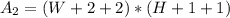 A_2 = (W + 2+2) * (H + 1 + 1)