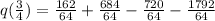 q(\frac{3}{4}) = \frac{162}{64} + \frac{684}{64} - \frac{720}{64} - \frac{1792}{64}