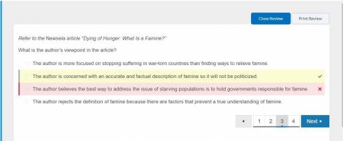 Refer to the Newsela article “Dying of Hunger: What Is a Famine?” What is the author’s viewpoint in