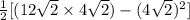 \frac{1}{2}[(12\sqrt{2}\times 4\sqrt{2})-(4\sqrt{2})^2]
