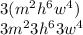 3(m^{2} h^{6}w^{4})\\3m^{2} 3h^{6}3w^{4}