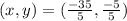 (x,y) = (\frac{-35}{5},\frac{-5}{5})