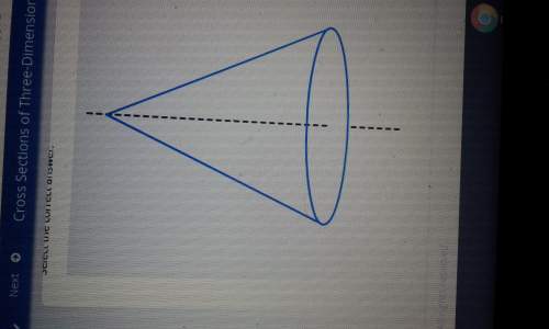 The diagram shows a cone and its axis of rotation. which type of cross section is formed when the co