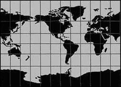 Which landmass is most distorted in this map? a. south africa b. africa c. anatartica d. greenland&lt;