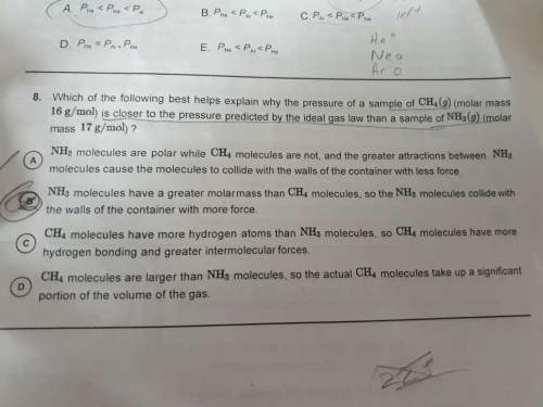 20 points each ! which of the following best explain why the pressure of a sample of c