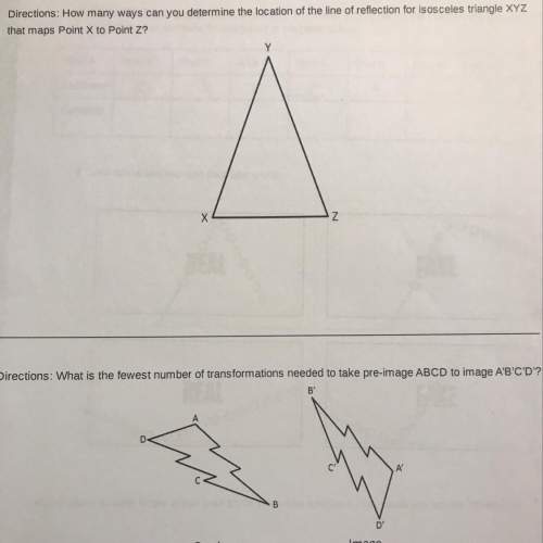 How many ways can you determine the location of the line of reflection for isosceles triangle xyz