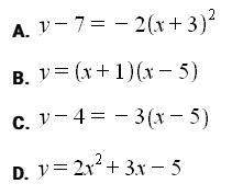 Which of the quadratic functions listed is written in vertex form?
