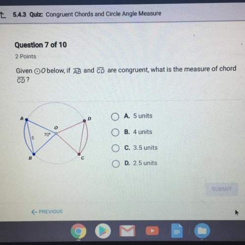 Given o below, if ab and cd are congruent, what is the measure of chord cd