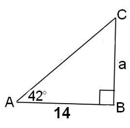In the triangle below, determine the value of a.