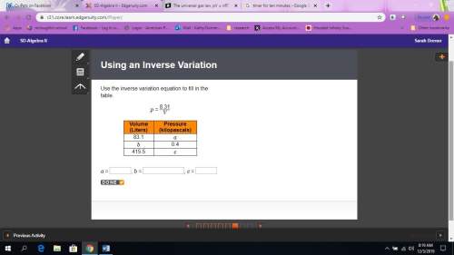 Use the inverse variation equation to fill in the table.