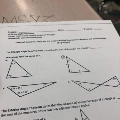The triangle angle sum theorem states that the sum of the angles in a triangle is examples: f