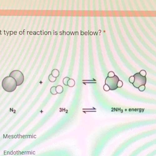 Iwill mark brainliest if what type of reaction is shown below?  a. mesothermic b. endot