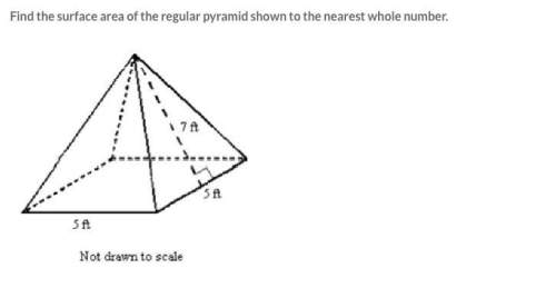 Geometry find the surface area of the regular pyramid shown to the nearest whole number.