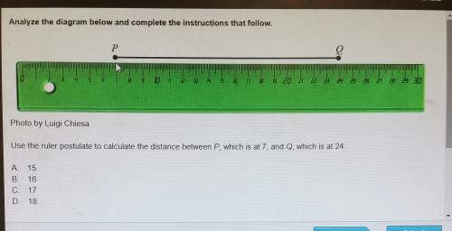 Use the ruler to calculate the distance between p which is at