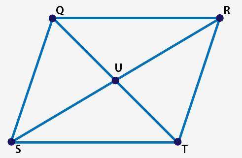Sqrt is a parallelogram. if m∠qst = 72°, which of the following statements is true?  a)