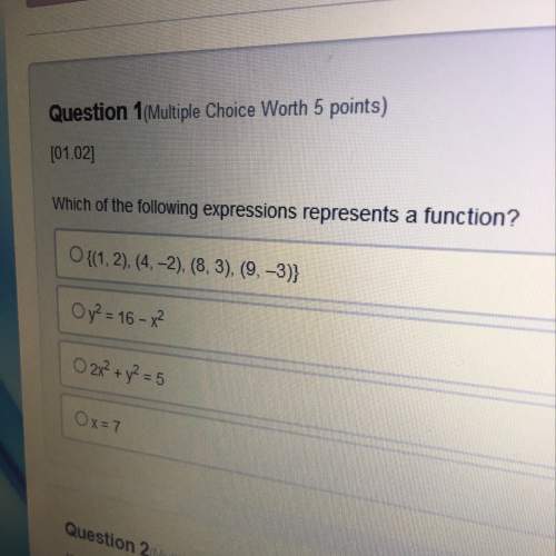 Which of the following expressions represents a function?  a.{(1,,-,,-3)} b
