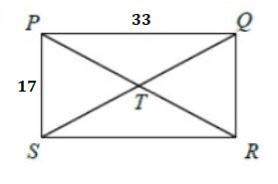 the quadrilateral shown is a rectangle. what is the measure of pr? (round