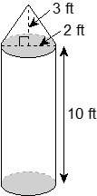 Determine the volume of the figure. round your answer to the nearest tenth of a cubic foot