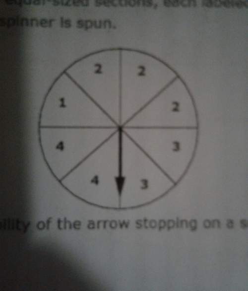 The spinner has 8 equal sized sections, each labeled 1,2,3 or 4. what is the probability