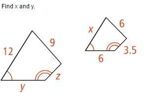 Find x and y. show your work : ) picture attached below. you.