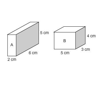 Which is true about the volume or surface area of these prisms?  a. t