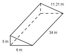 Use formulas to find the lateral area and surface area of the given prism. round your answer to the