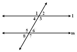 according to the parallel postulate, which angles are congruent?  assume: