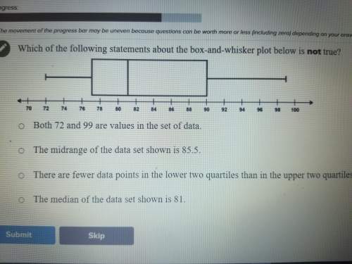 Which of the following is not true about the box and whisker plot?