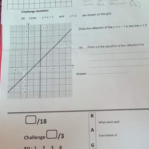 On the challenges question for : draw the reflection line of y=x-1 in the line x=2 and question b o