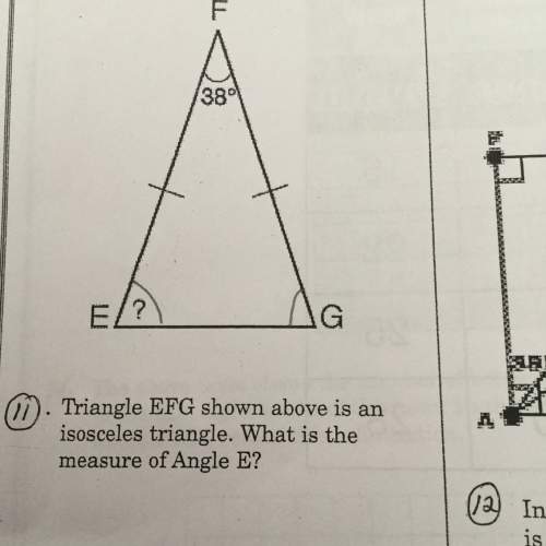 Triangle efg shown above is an isosceles triangle. what is the measure of angle e?