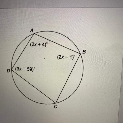 quadrilateral abcd is inscribed in this circle. what is the measure of angle c? &lt;