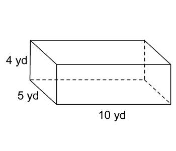 Find the volume of the prism.  a. 20 yd3 b. 50 yd3