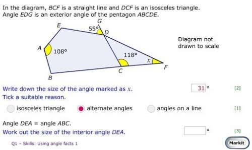 Work out the size of the interior angle dea. picture provided below, .
